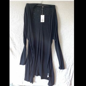 Long black light feeling cardigan